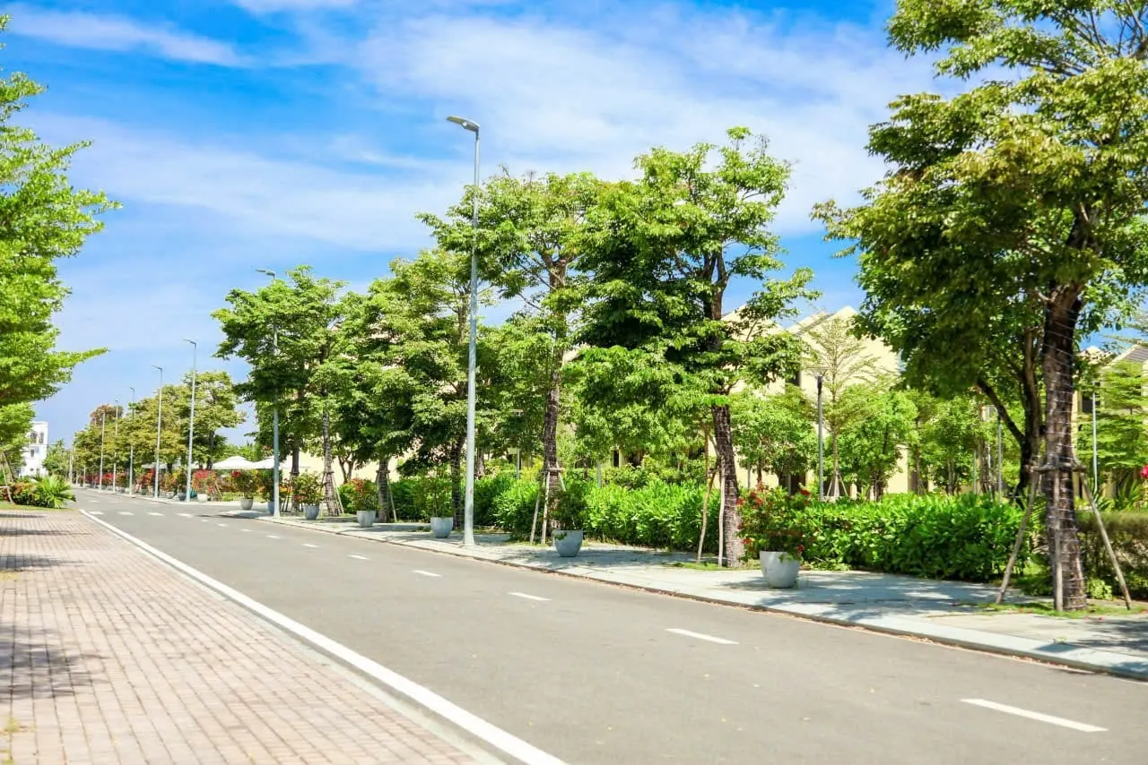 Công trường thi công dự án Casamia Balanca Hội An do Đạt Phương làm chủ đầu tư, chụp từ trên cao