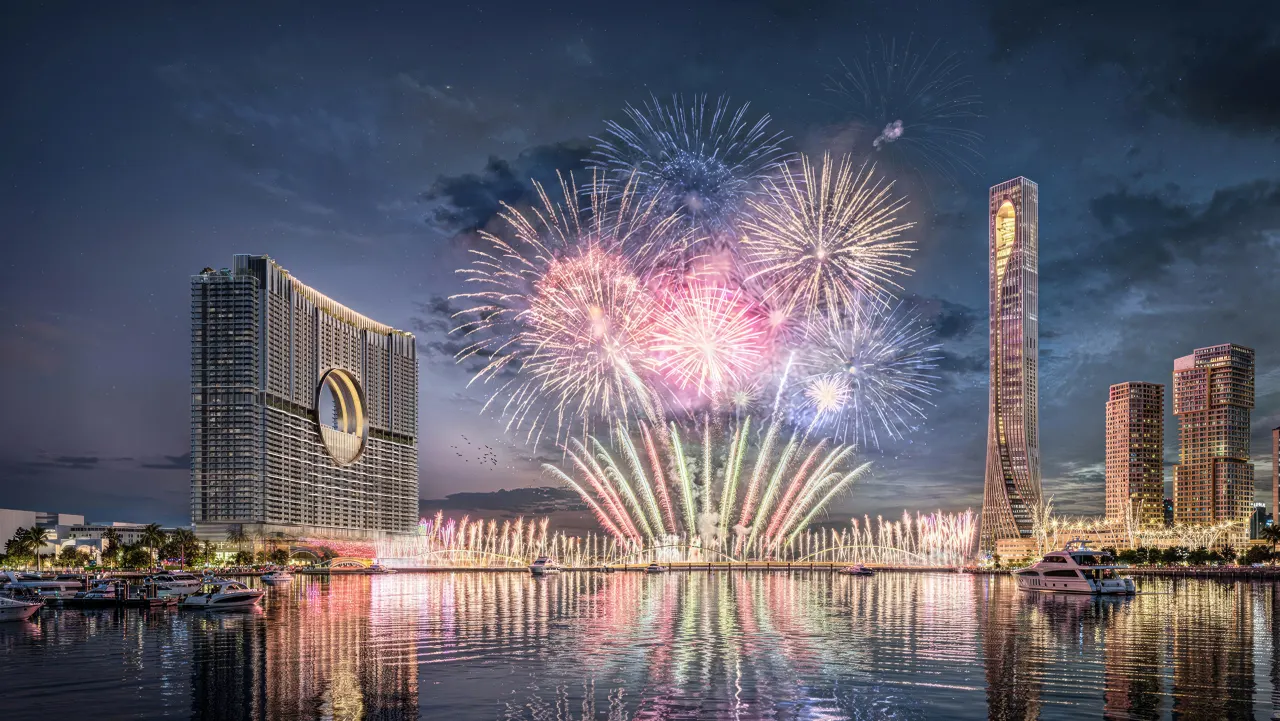 Phối cảnh Sun Galaxy Complex về đêm, khối khách sạn ven Sông Hàn