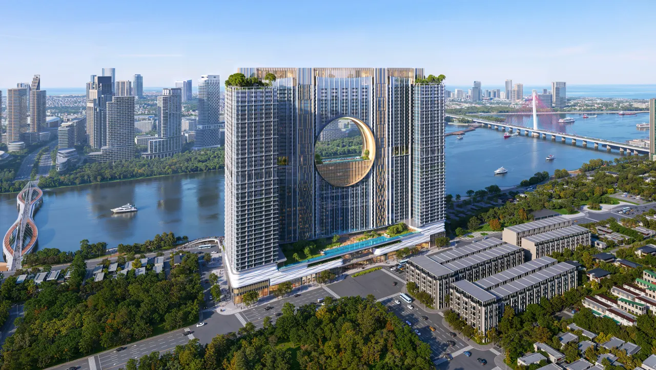 Phối cảnh tổng thể Sun Galaxy Complex ban ngày ven Sông Hàn